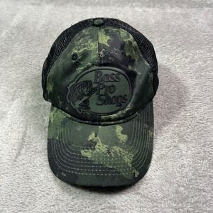 Bass‎ Pro Shops Camo Trucker Hat Men's Hunting Fishing Outdoor Cap Green Hiking